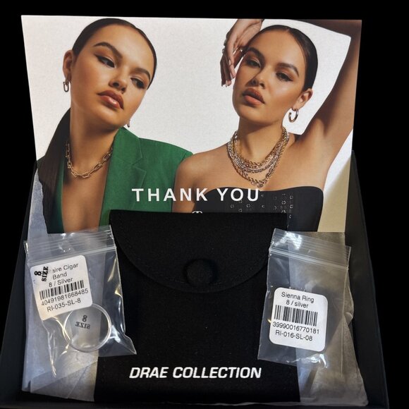 Drae Collection 2 Rings Size 8 - Solitaire Cigar Band and Sienna Ring NWT - Picture 3 of 3